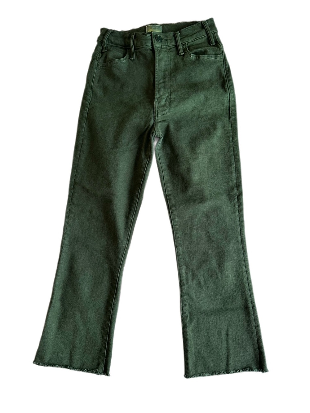 MOTHER The Hustler Ankle Fray Forest Cropped Jeans Size 26